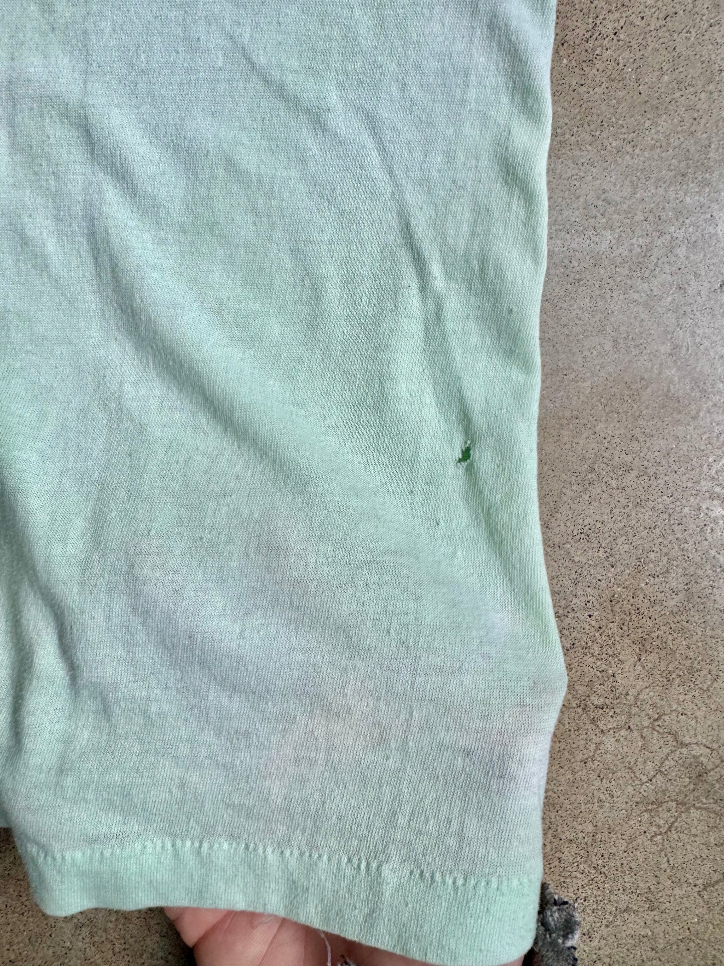 Vintage 1970s Daytona Beach Green Ringer Tee | XL