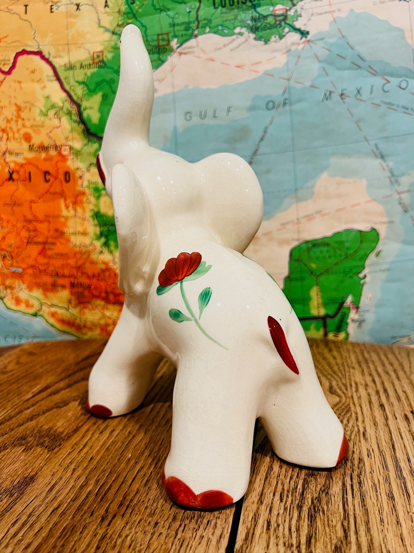 Vintage Plichta Hand Painted Ceramic Elephant