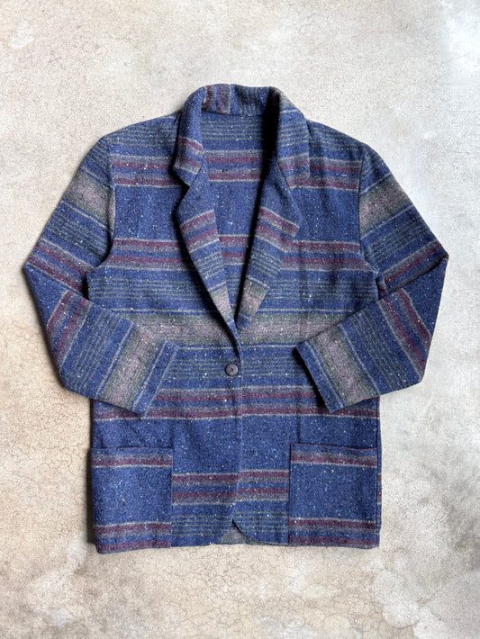 Vintage 1980s Southwest Speckled Stripe Wool-Blend Blazer | M/L