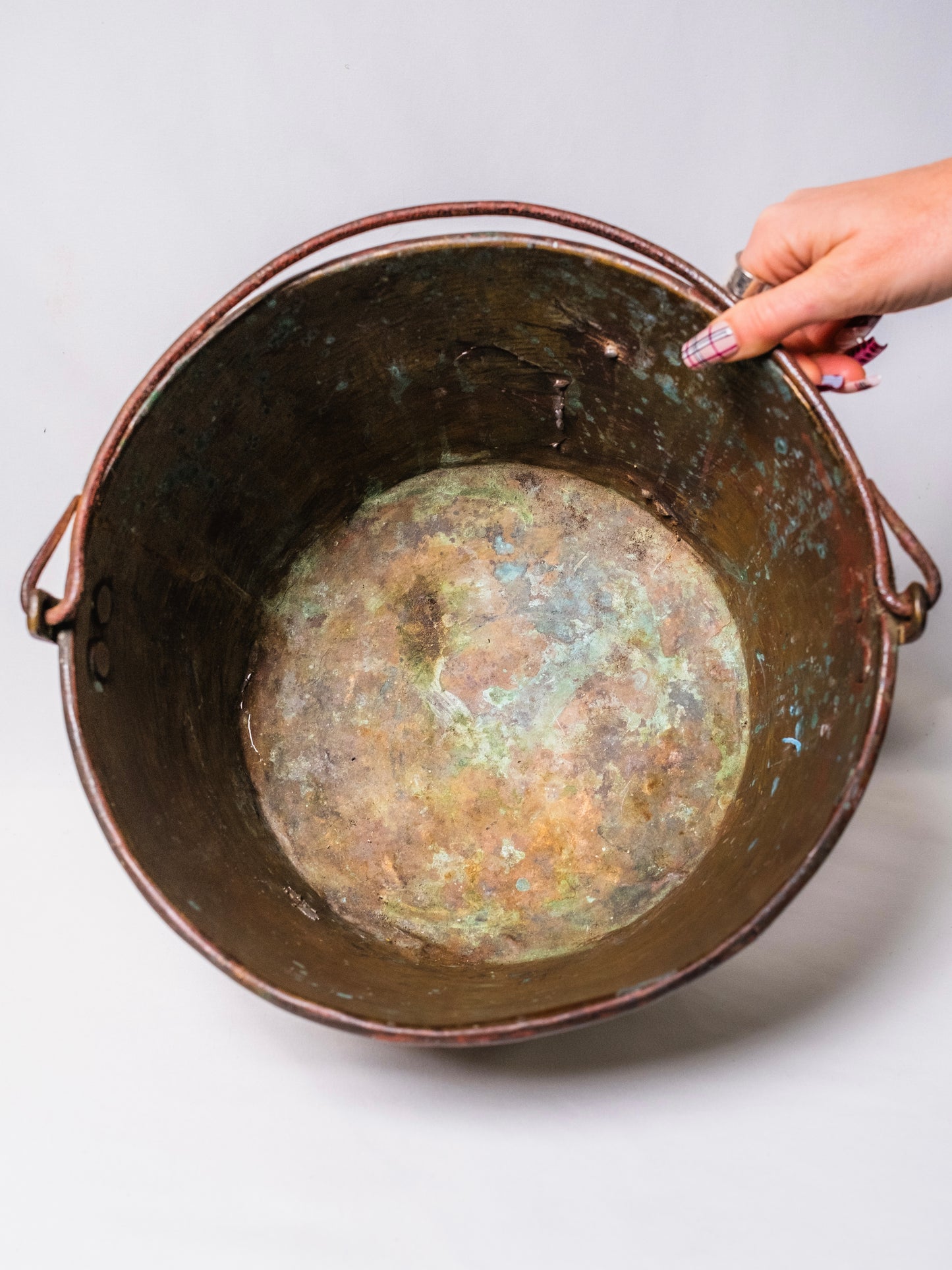 Antique Copper Hammered Pot w/ Handle