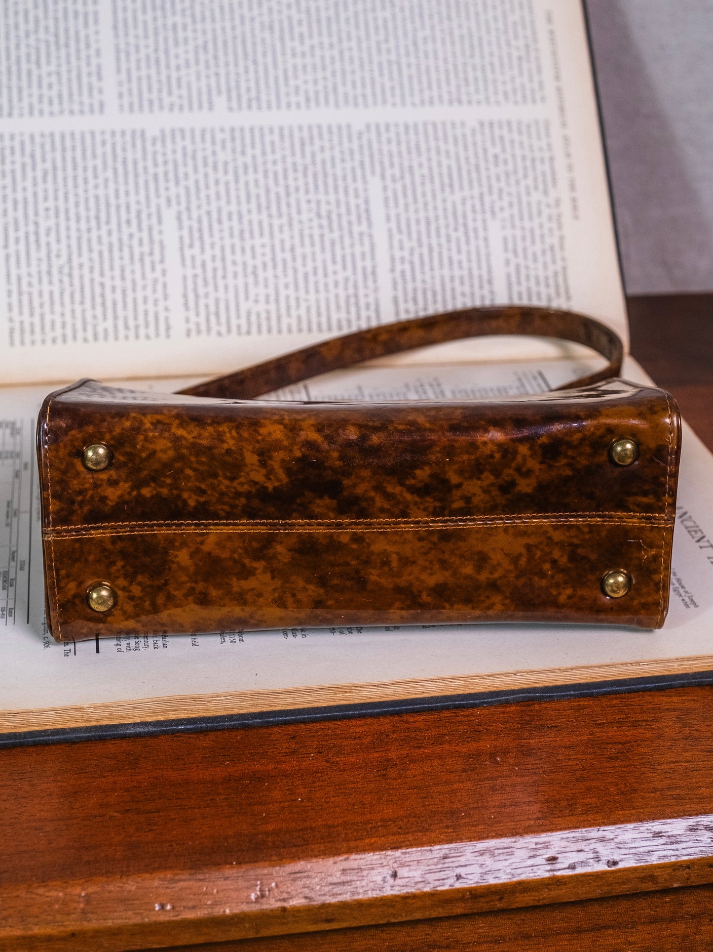 Vintage 1950s Coblentz Patent Leather Tortoiseshell Purse