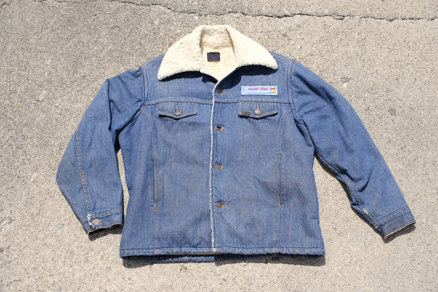 Vintage Roebucks Sherpa Lined Denim Jacket "Tomahawk"