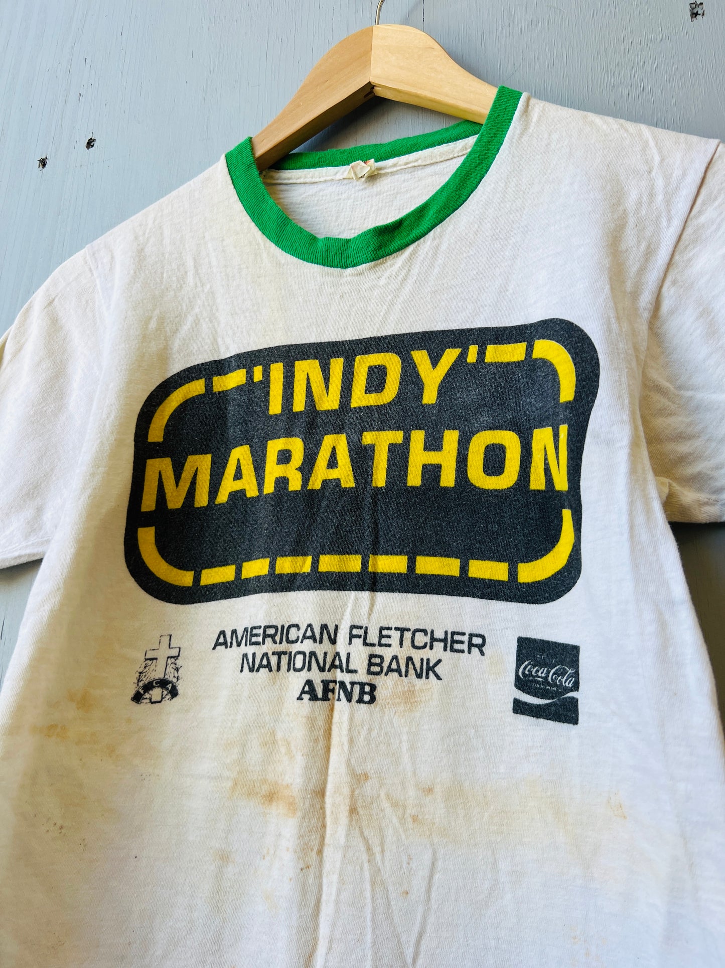 Vintage 1970’s Indy Marathon 500 Festival Two-Sided Graphic T-Shirt