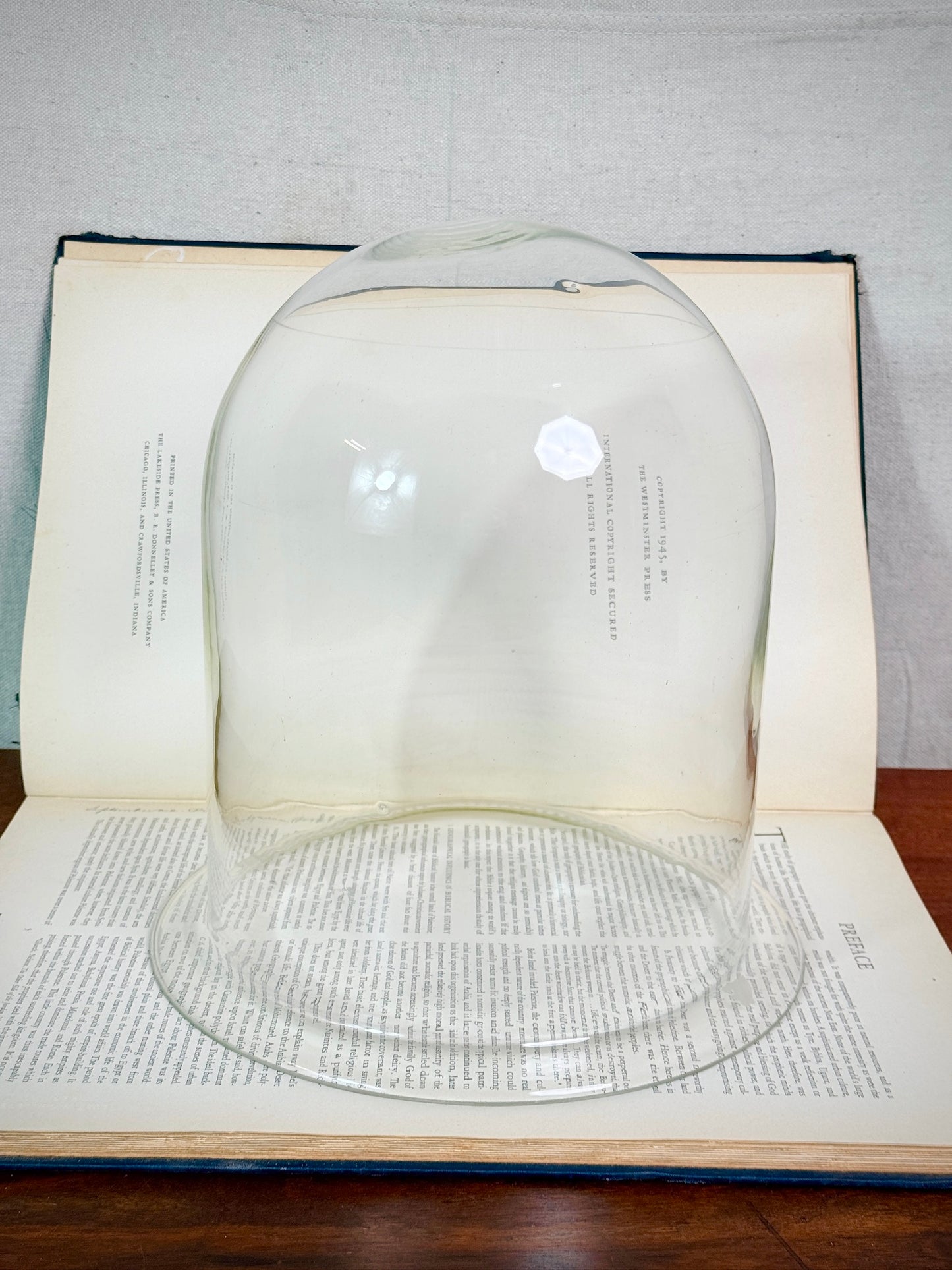 Vintage 1940s Large Glass Display Cloche