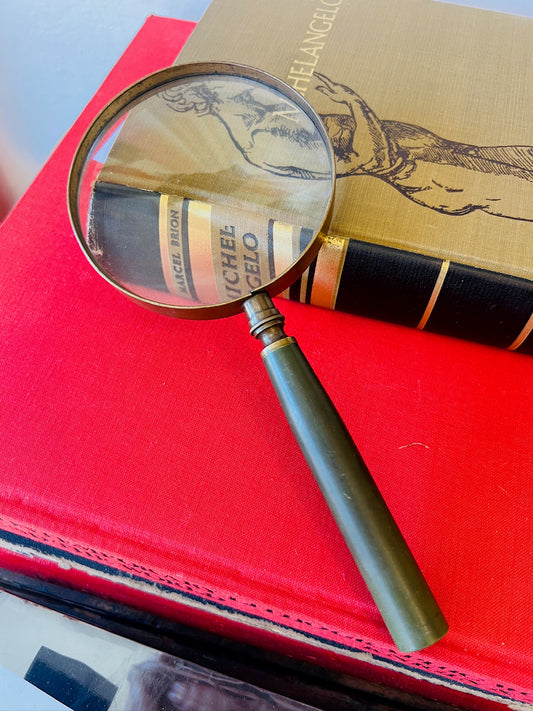 Vintage Brass Magnifying Glass