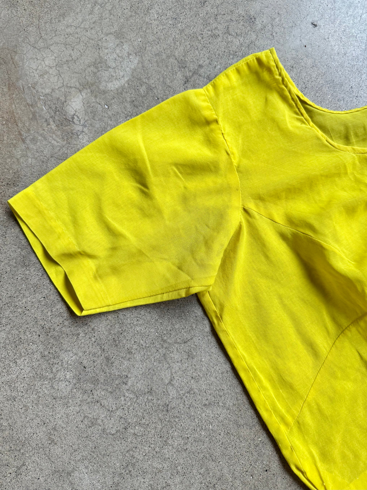 Vintage Handmade Yellow Cropped Blouse | Medium