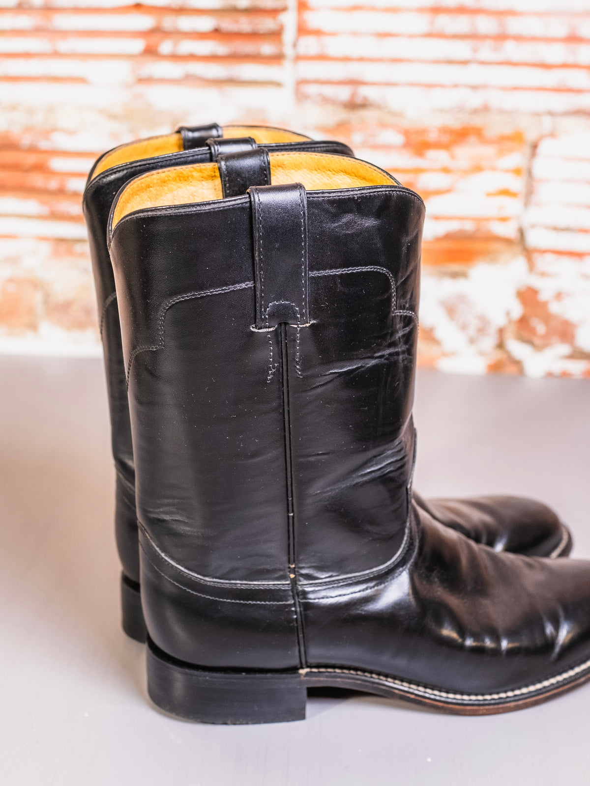 Vintage 1970s/80s Tony Lama Black Leather Western Roper Boots | Men’s 9
