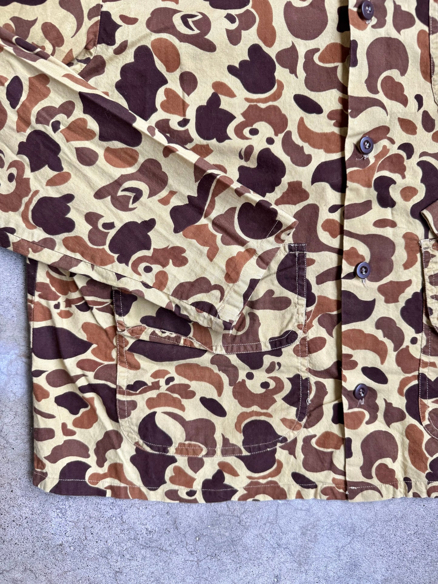 Vintage 1980s Black Sheep Camo Lightweight Cotton Hunting Jacket | L/XL
