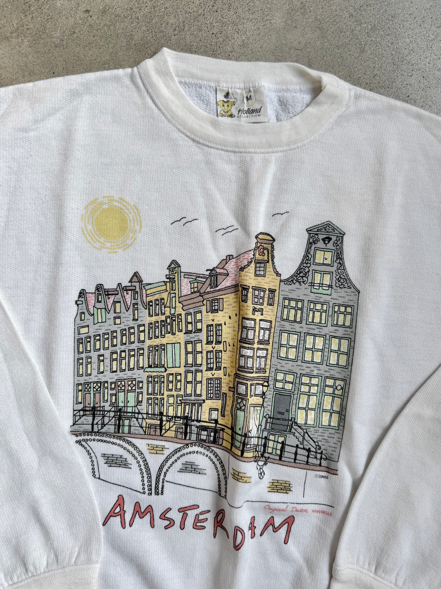 Vintage 1990s Holland Collection Amsterdam Graphic Crewneck Sweatshirt | Medium