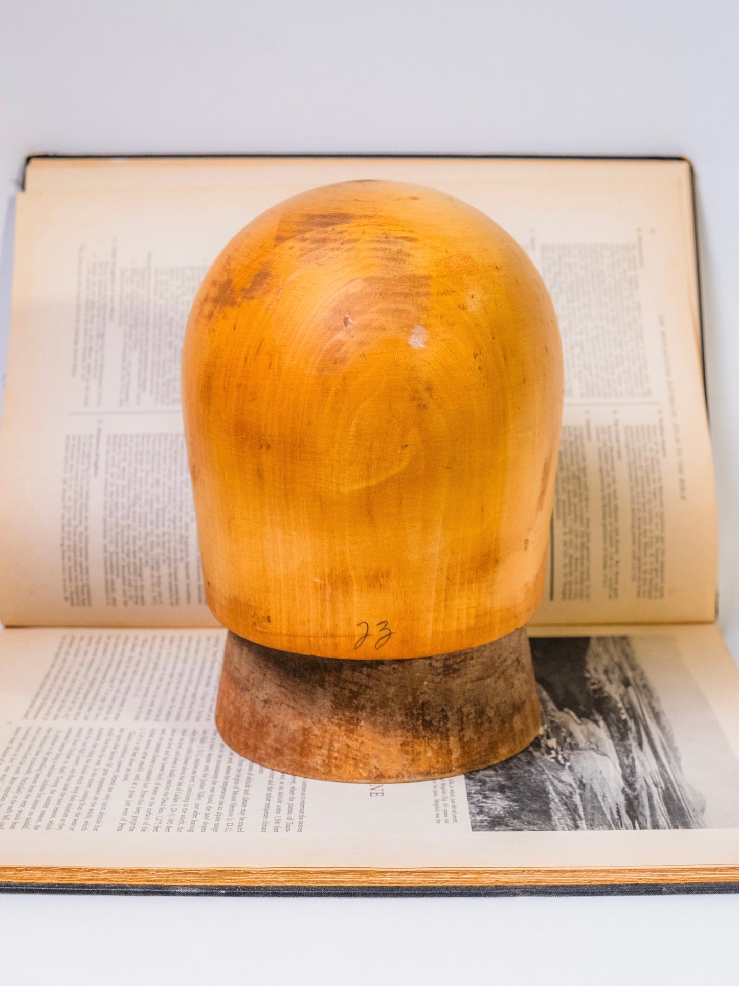 Vintage 1950s Louie Miller School of Millinery Wooden Hat Mold