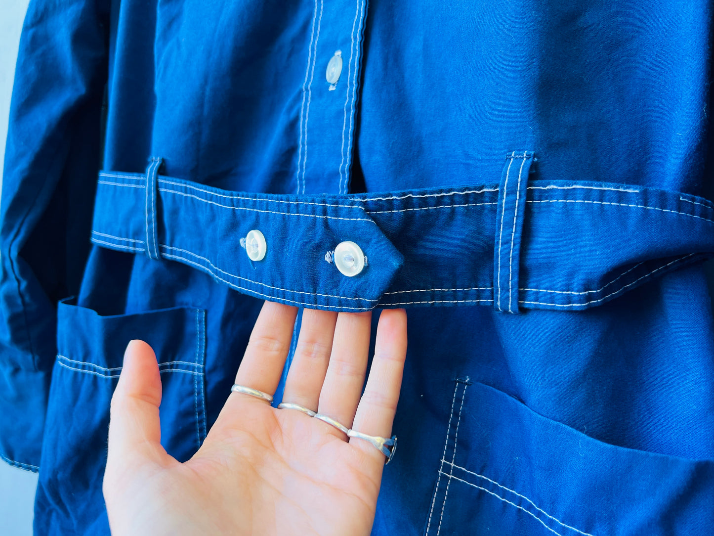 Vintage 1960’s/70’s Navy Blue Collared Button Down Shirt