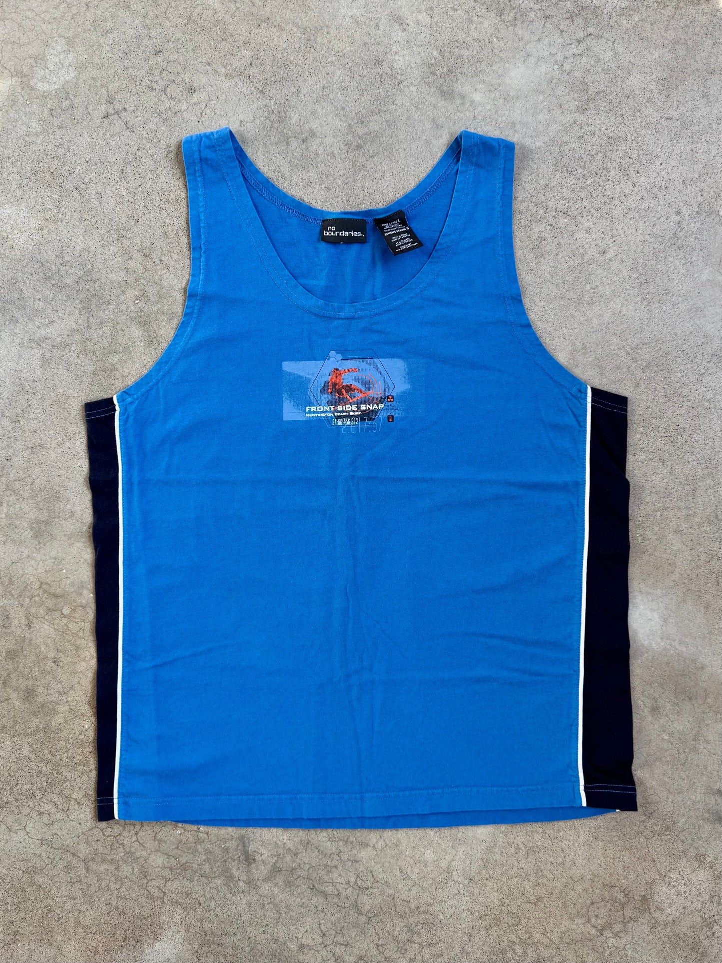 2000s No Boundaries Blue Surf Graphic Tank Top | Large