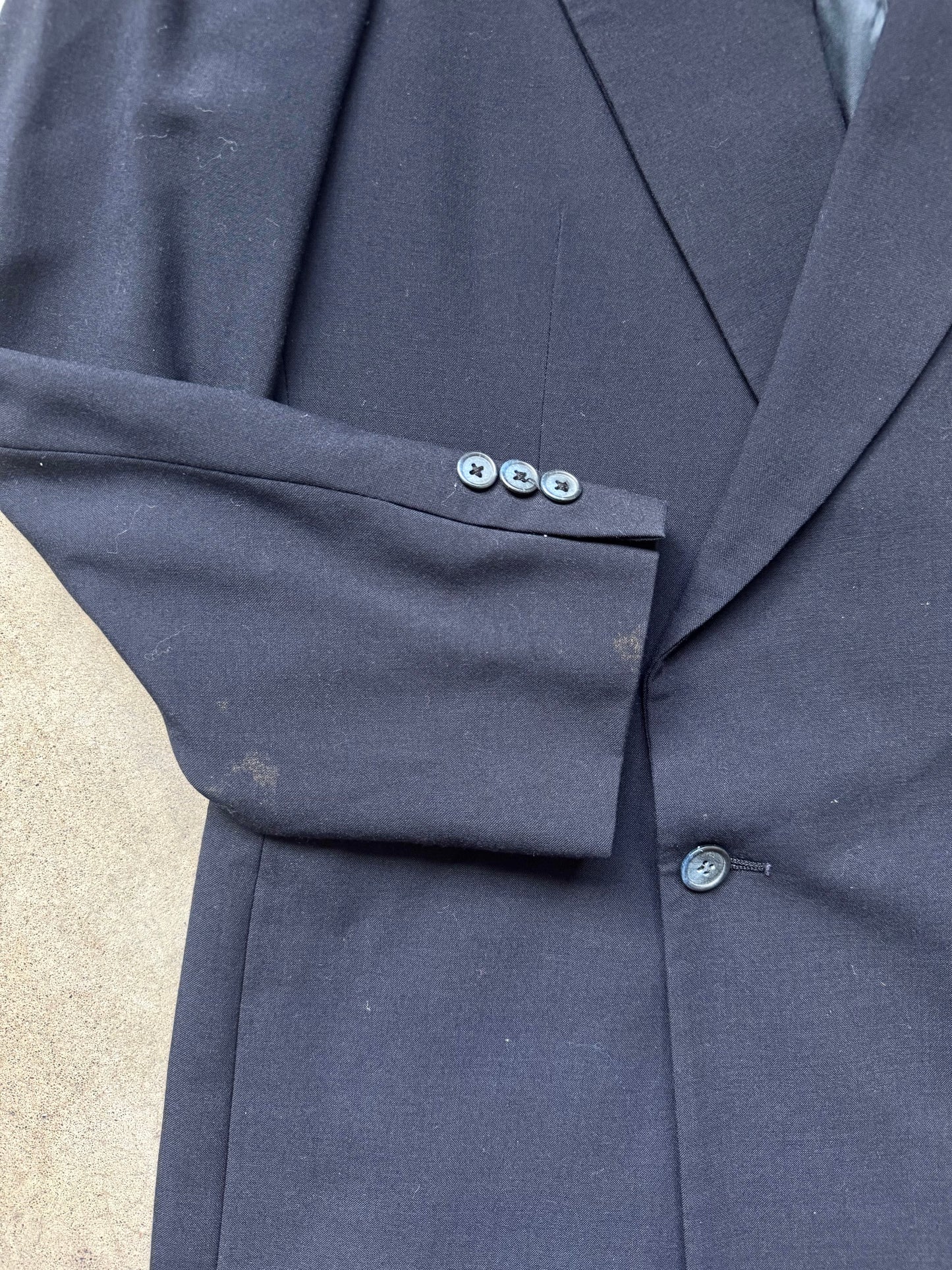 Vintage 1980s Givenchy Monsieur Navy Blue Wool Two-Piece Suit | 40