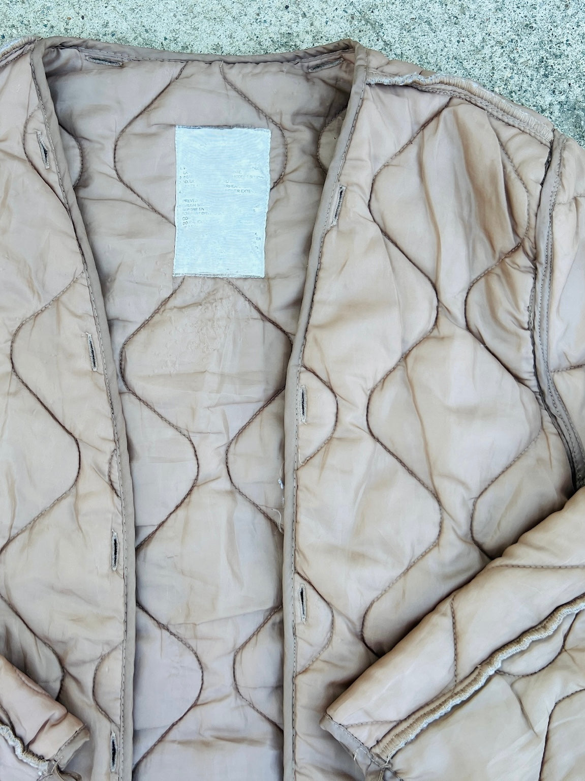 Vintage 1960s/70s Brown Quilted Jacket Liner