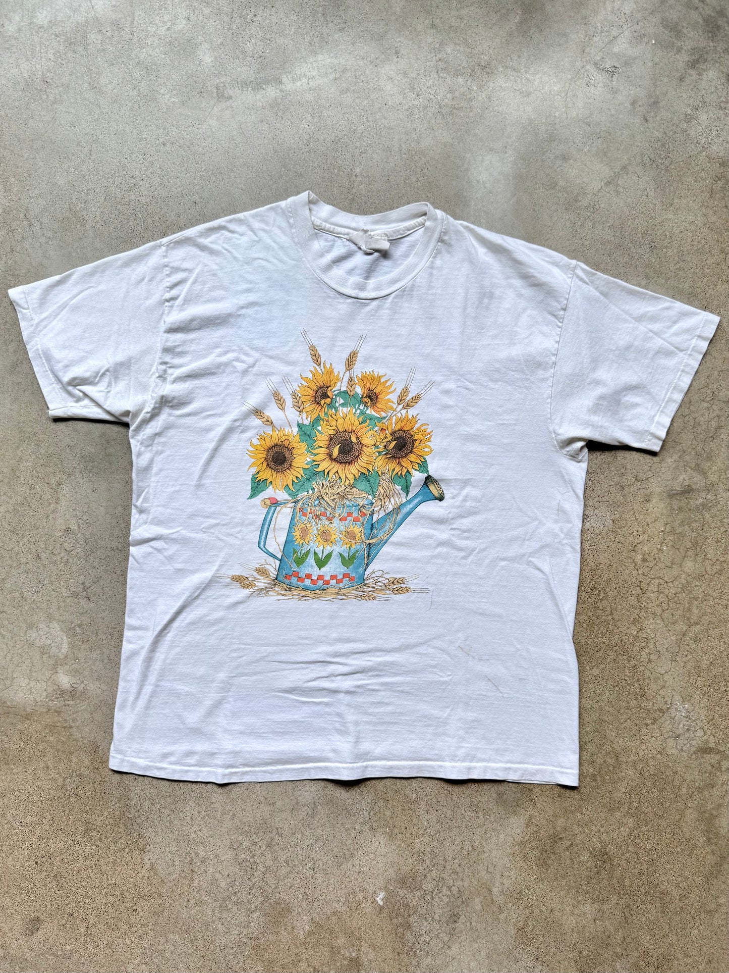 Vintage 1990s Cracker Barrel Sunflower Graphic Tee | Large