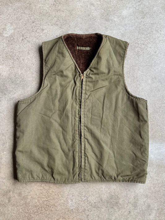 Vintage 1940s WWII U.S. Military Alpaca Lined Deck Vest | S/M