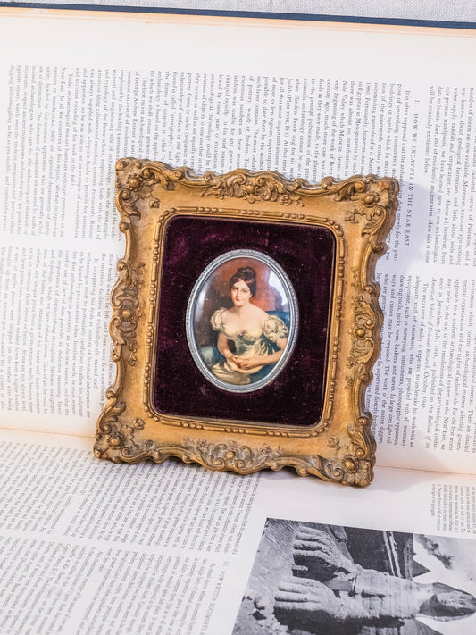 Vintage 1950s Cameo Creation "Countess of Blessington" Bubble Glass Wall Art