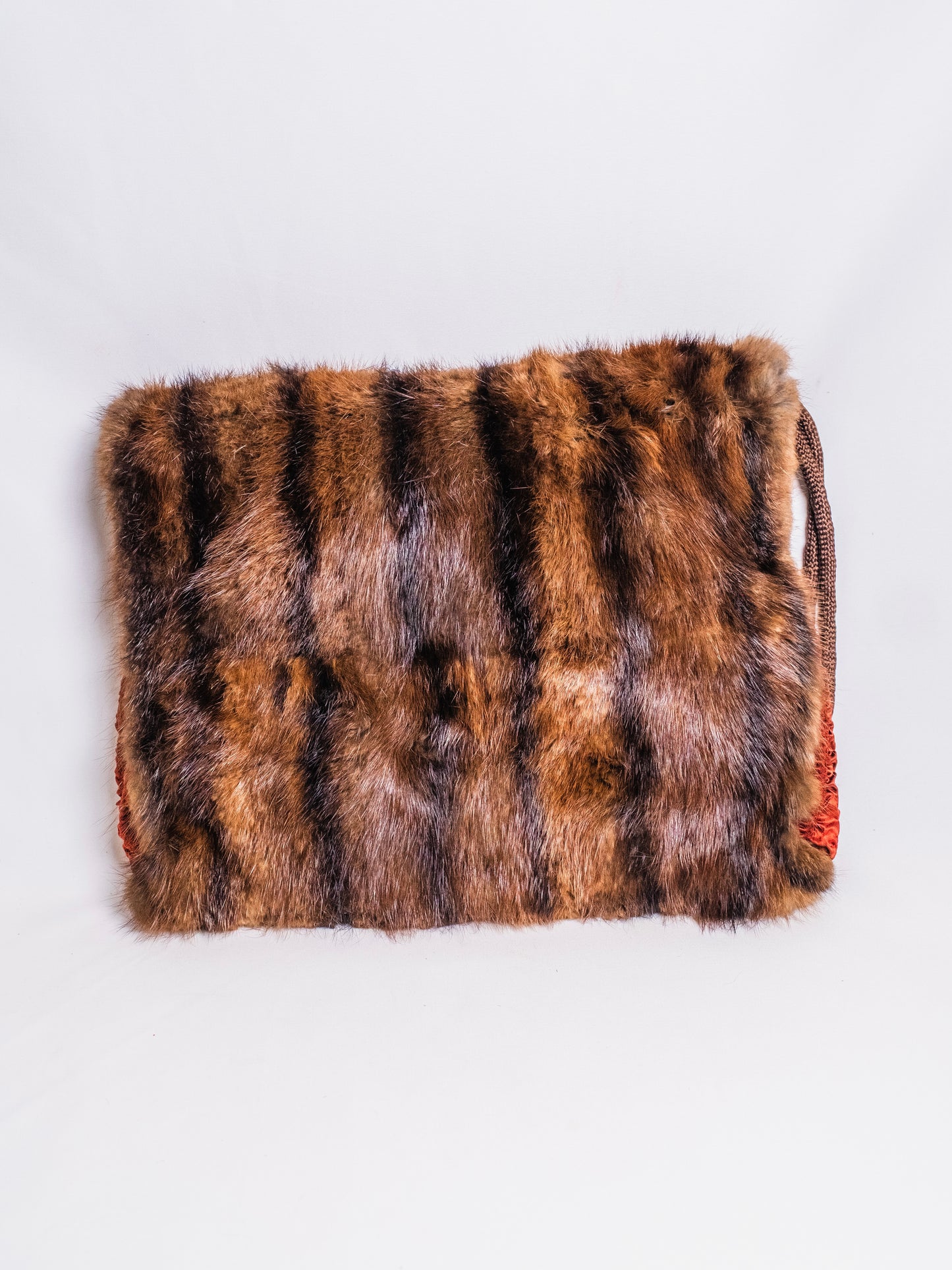 Vintage 1940s Brown Mink Fur Muff Clutch