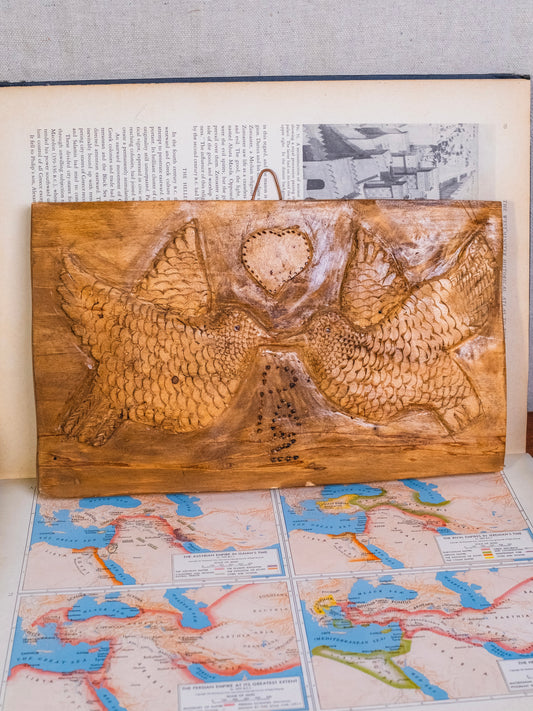 Vintage Wood-Carved Signed Argentinian Bird Wall Art