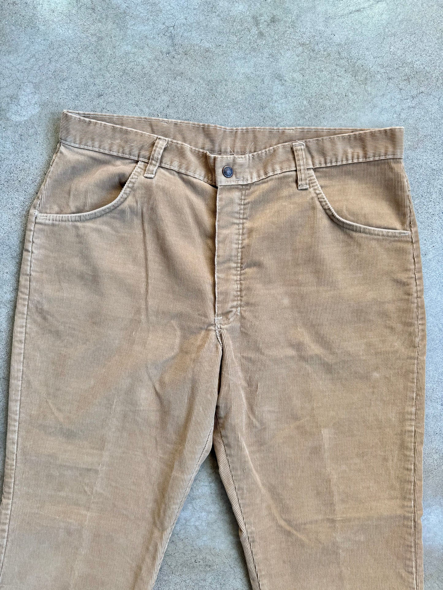 Vintage 1960s Tan Corduroy Trousers | Waist 38”