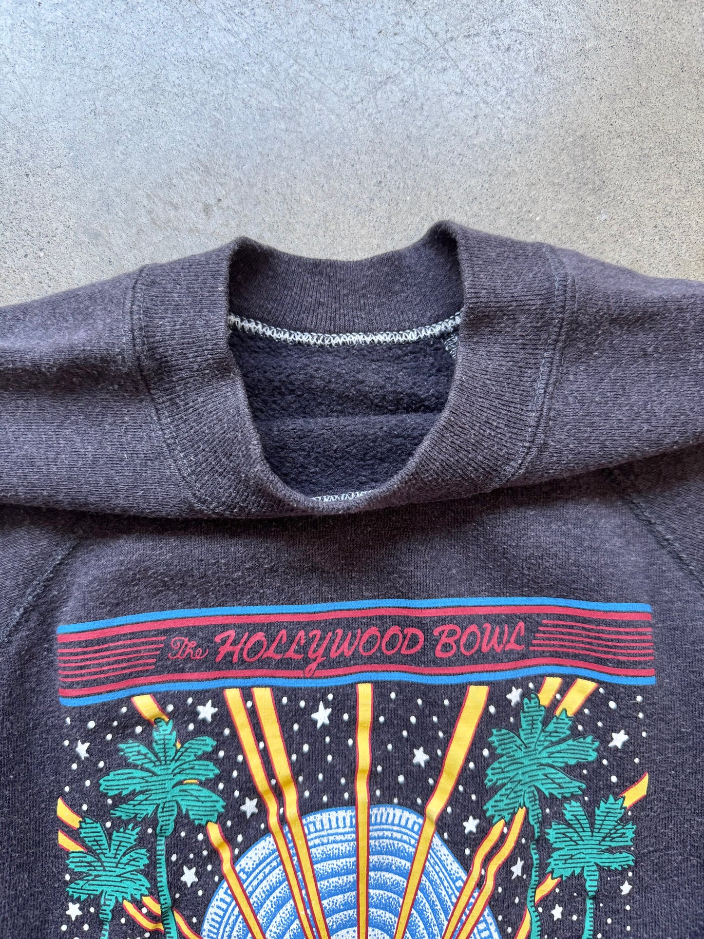 Vintage 1984 Hollywood Bowl Graphic Raglan Sweatshirt | Youth M/L