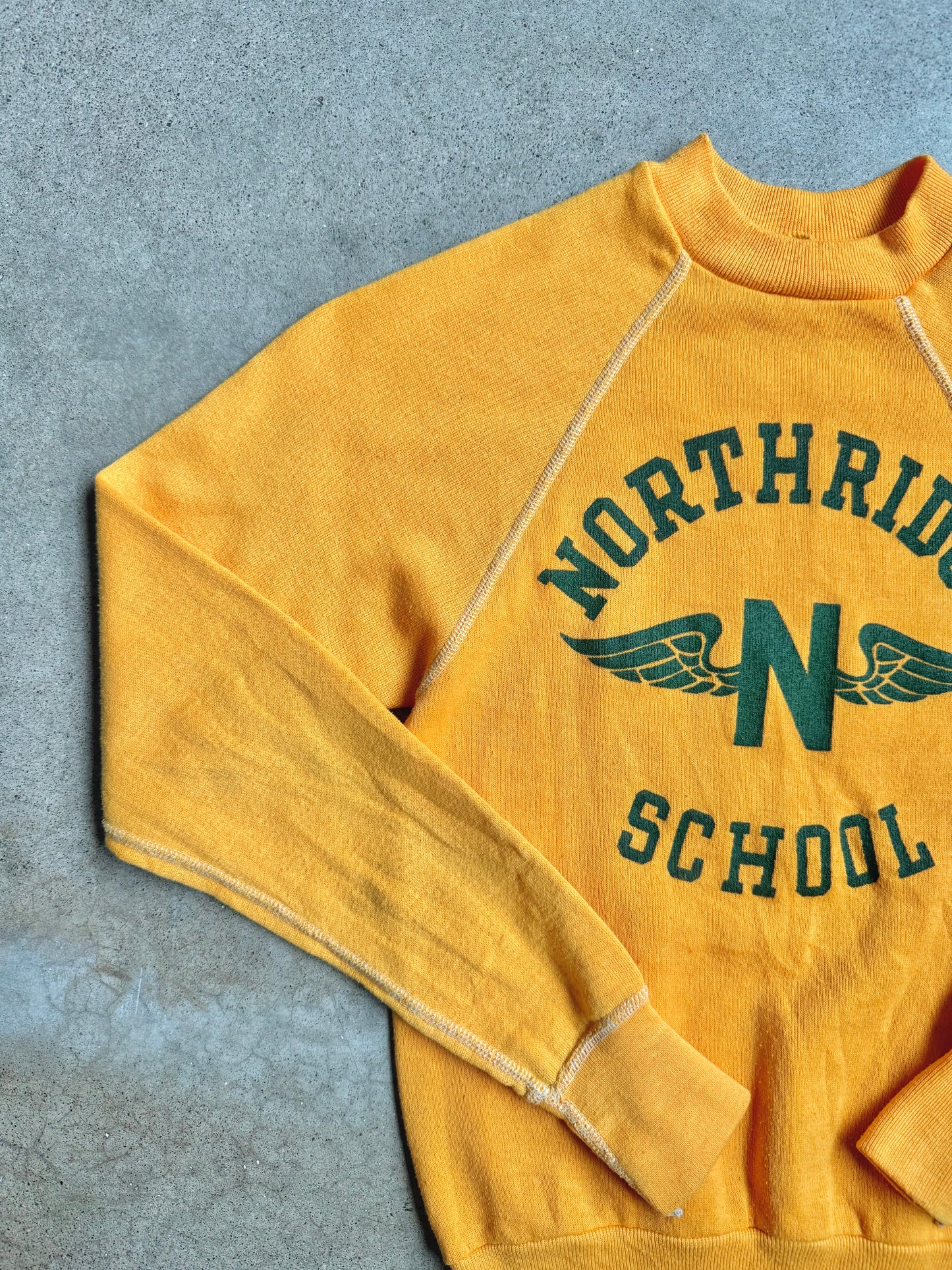 Vintage 1980s Northridge School Raglan Sweatshirt | Youth S/M