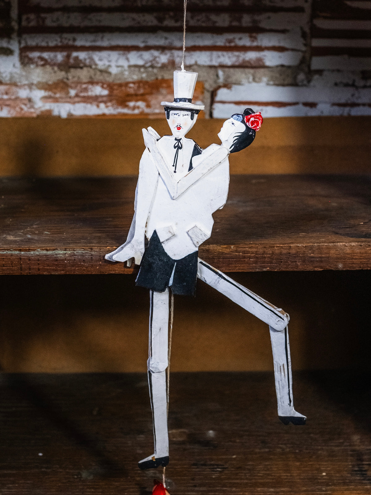 Hampelmann Style Folk Art Handmade Jumping Jack Toy | Newlyweds