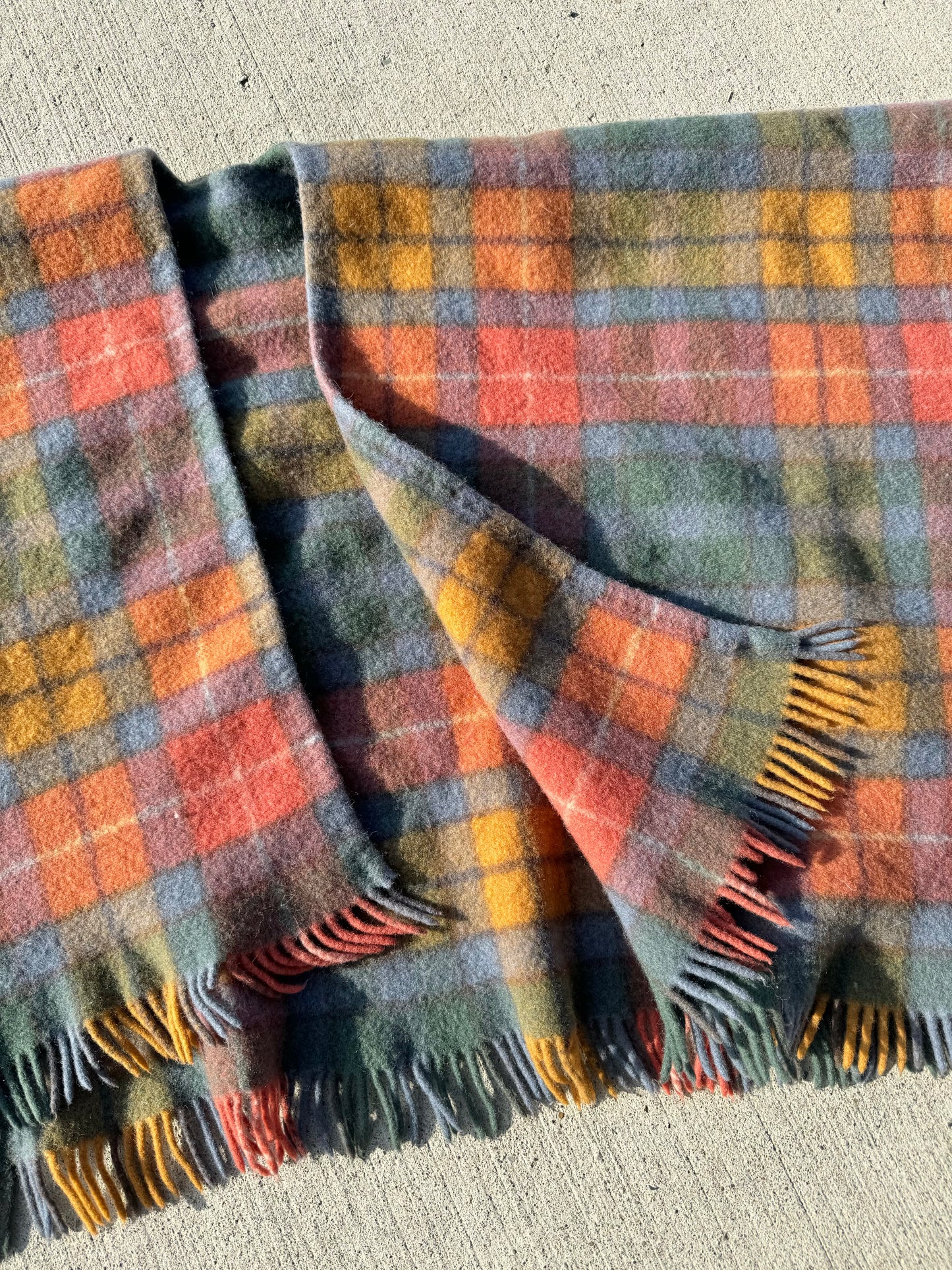 Vintage The Scotch House Plaid Wool Blanket Poncho