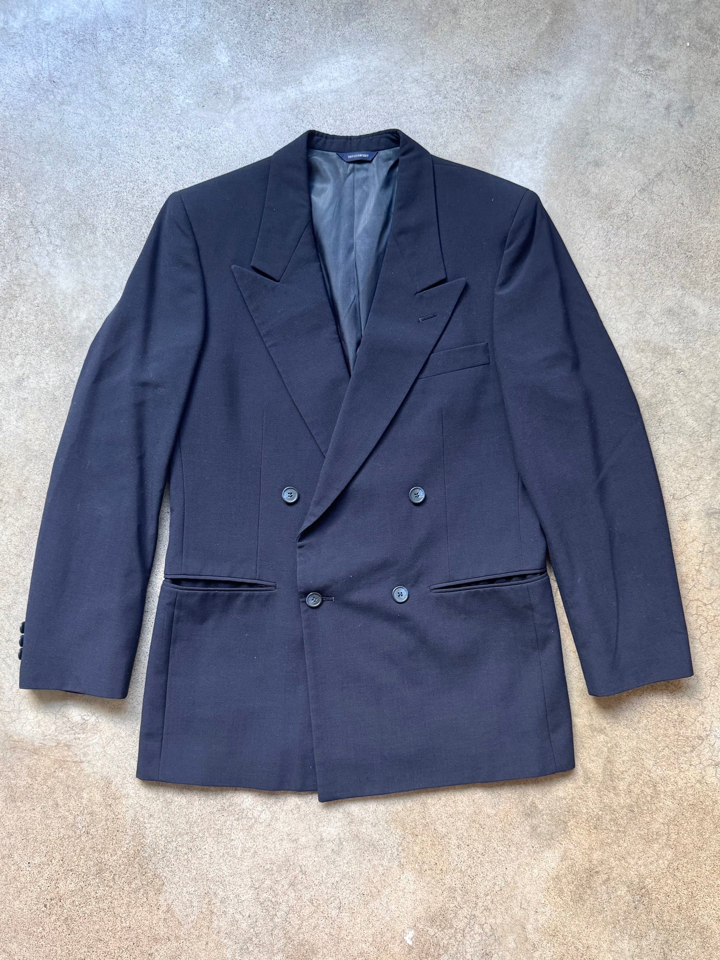 Vintage 1980s Givenchy Monsieur Navy Blue Wool Two-Piece Suit | 40