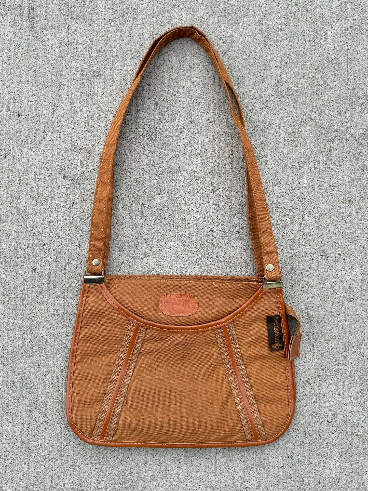 Vintage Kangaroo Tan Canvas Shoulder Bag