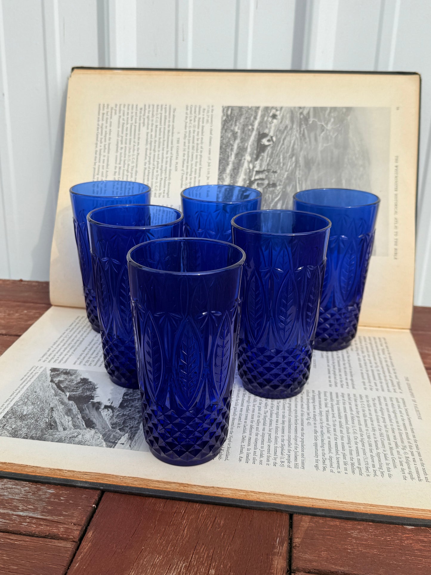 Vintage 1980s Avon Cobalt Blue Royal Sapphire Glass Tumblers | Set of 6
