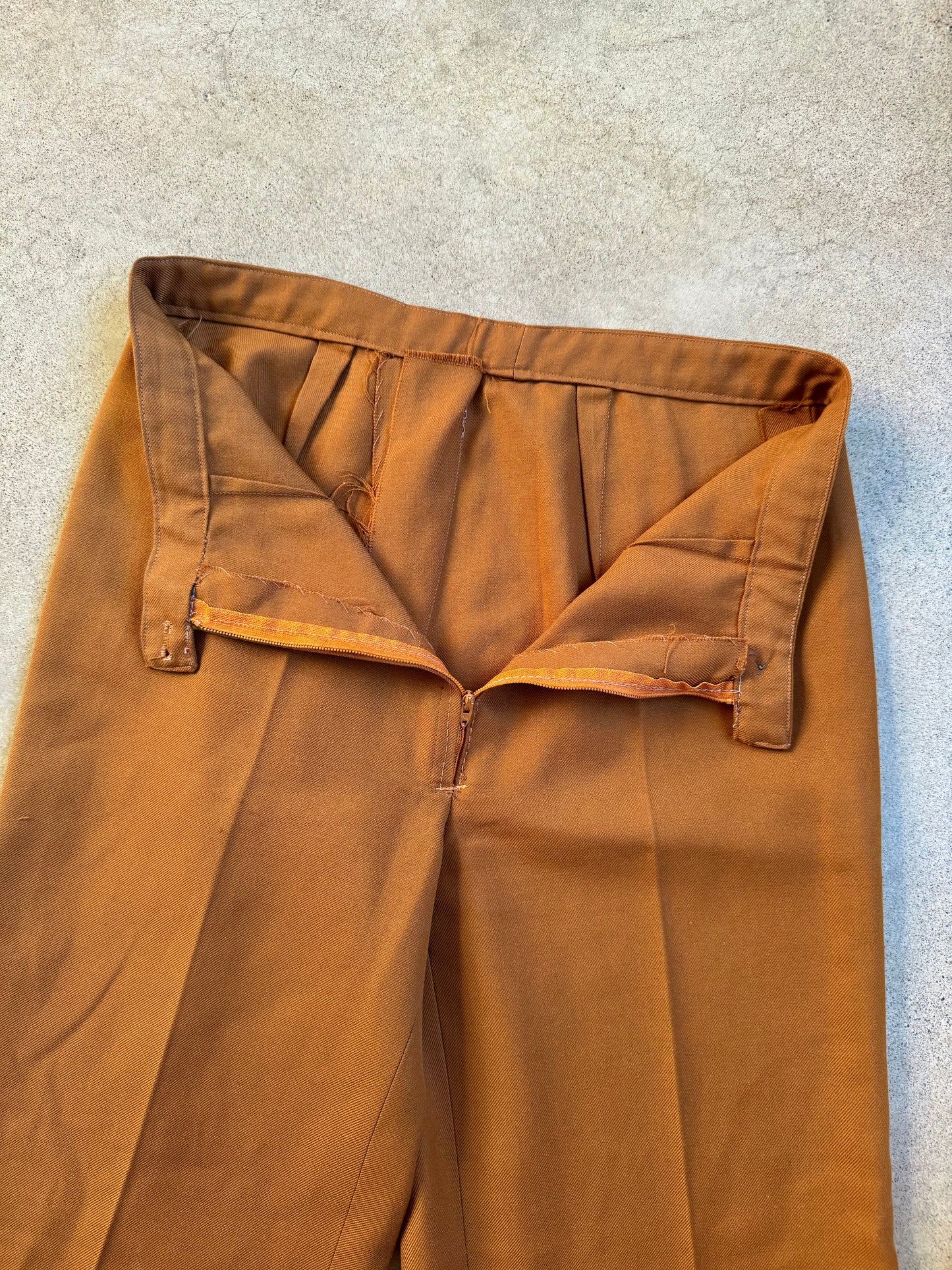 Vintage 1970s Burnt Orange Flared Pants | Waist 29”