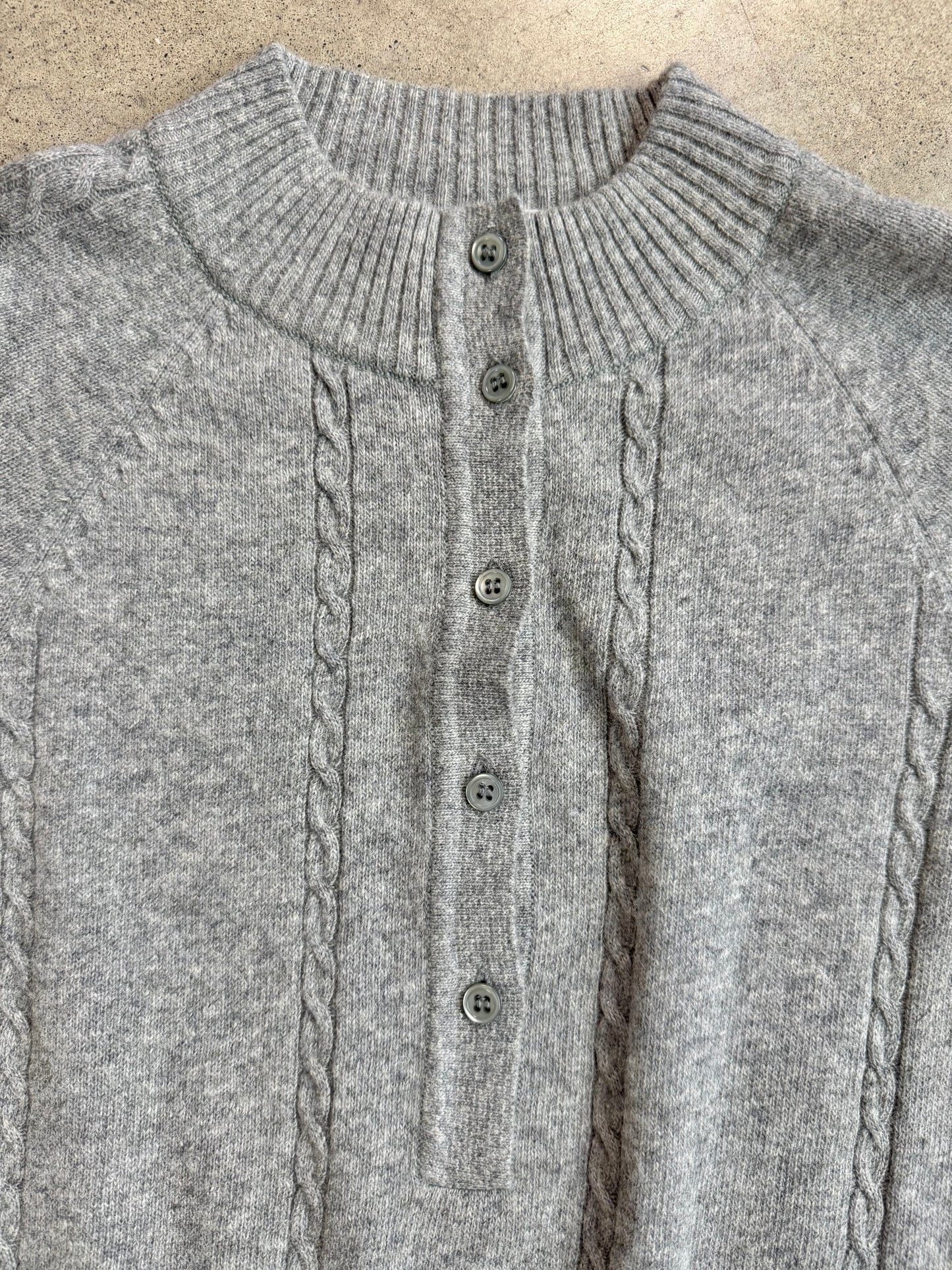 Vintage 1980s Horchow 100% Cashmere Grey Sweater Dress | M/L