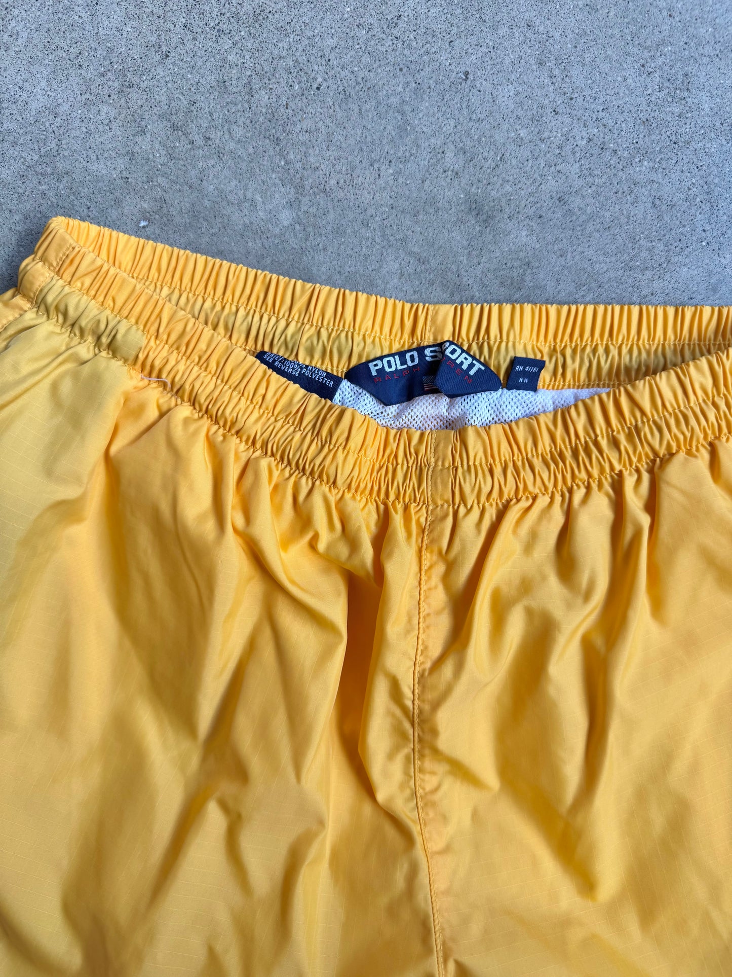 Vintage 2000s Polo Sport Yellow Nylon Swim Shorts | XL