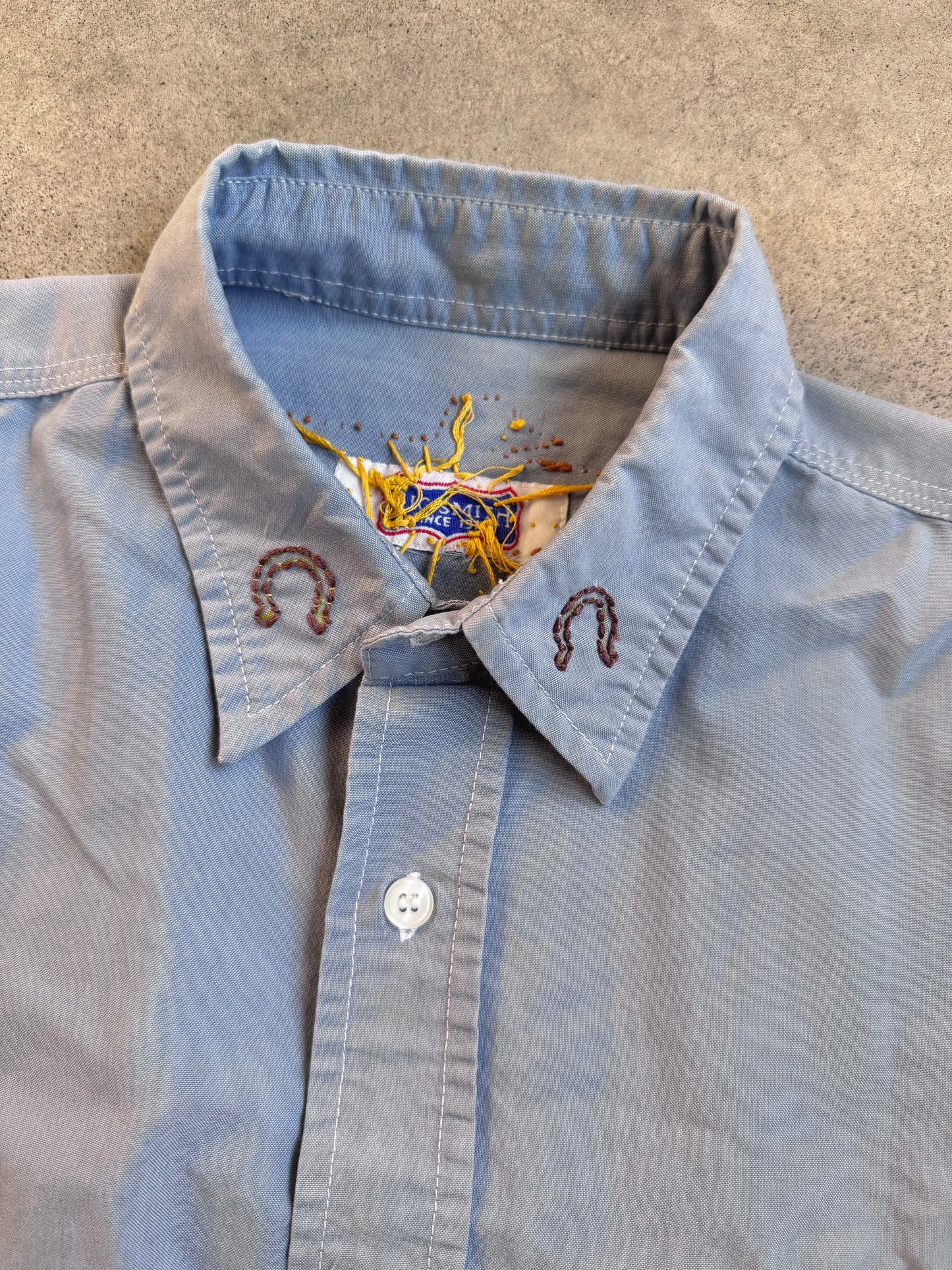 Vintage 1970s Big Smith Western-Style Hand-Embroidered “Danny” Work Shirt | XL