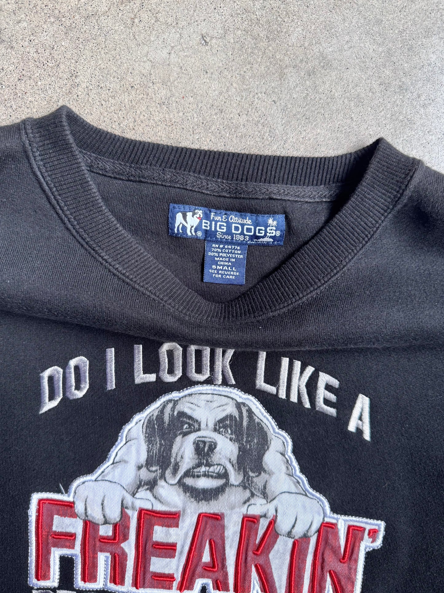 Vintage 1990s Big Dogs "People Person" Crewneck Sweatshirt | Small
