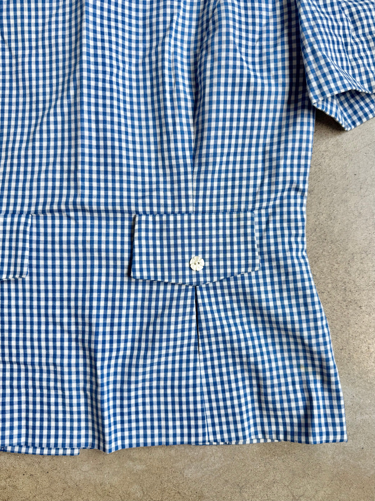 Vintage 1960s Handmade Blue Gingham Two-Piece Skirt Set | XS/S