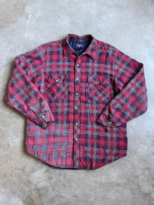 Vintage 1980s Williams Bay Red Plaid Insulated Flannel Shirt Jacket | XL