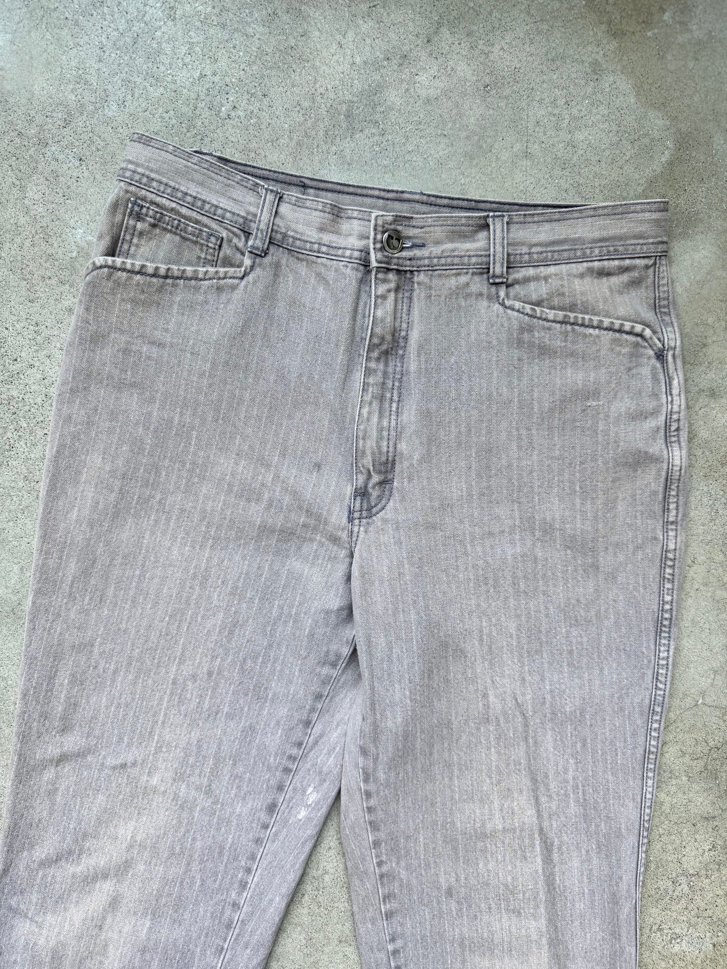 Vintage Unionbay Faded Grey Stripe Straight Leg Jeans | Waist 34”