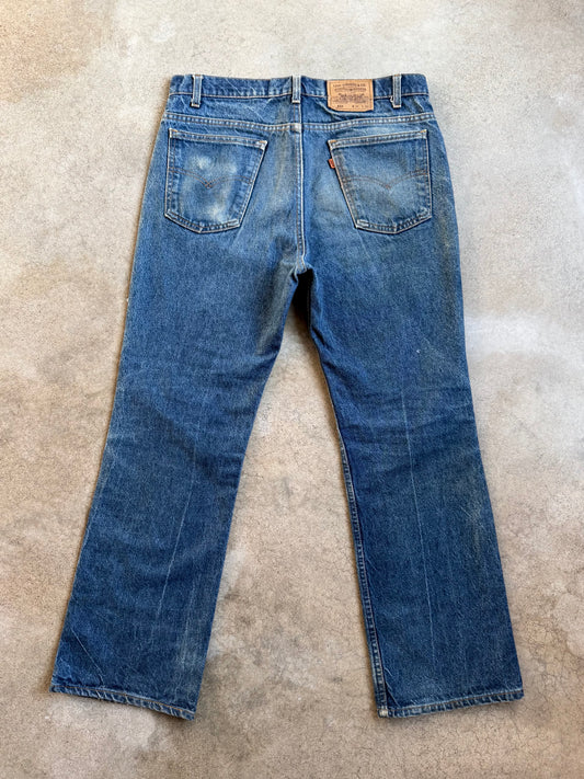 Vintage 1980s Levi's Orange Tab 517 Bootcut Faded Dark Wash Jeans | 36x30