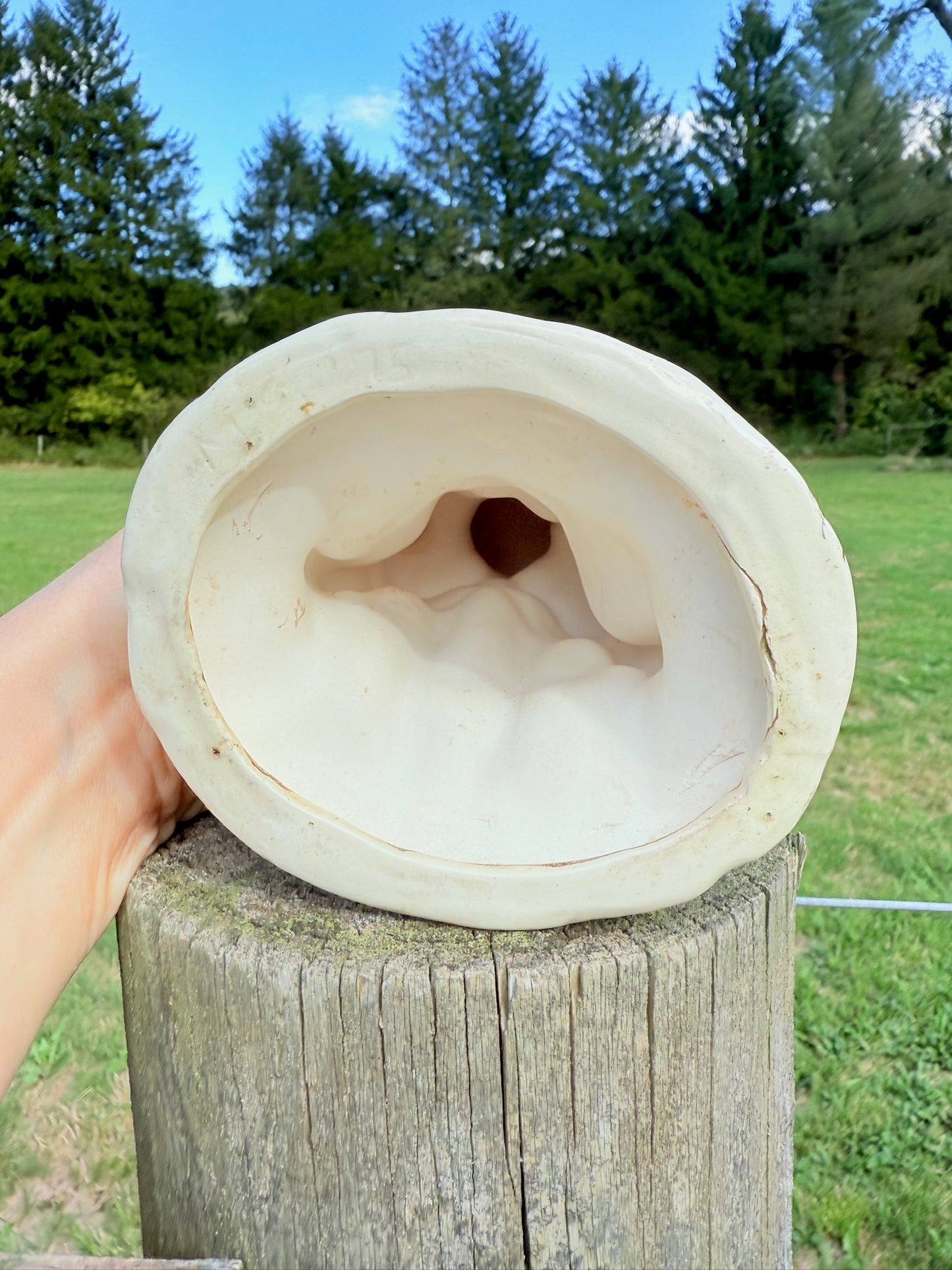 Vintage 1950s Ceramic Cherub Pedestal Dish