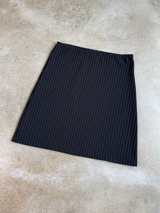 Vintage 1990s Pinstripe A-Line Mini Skirt | M/L
