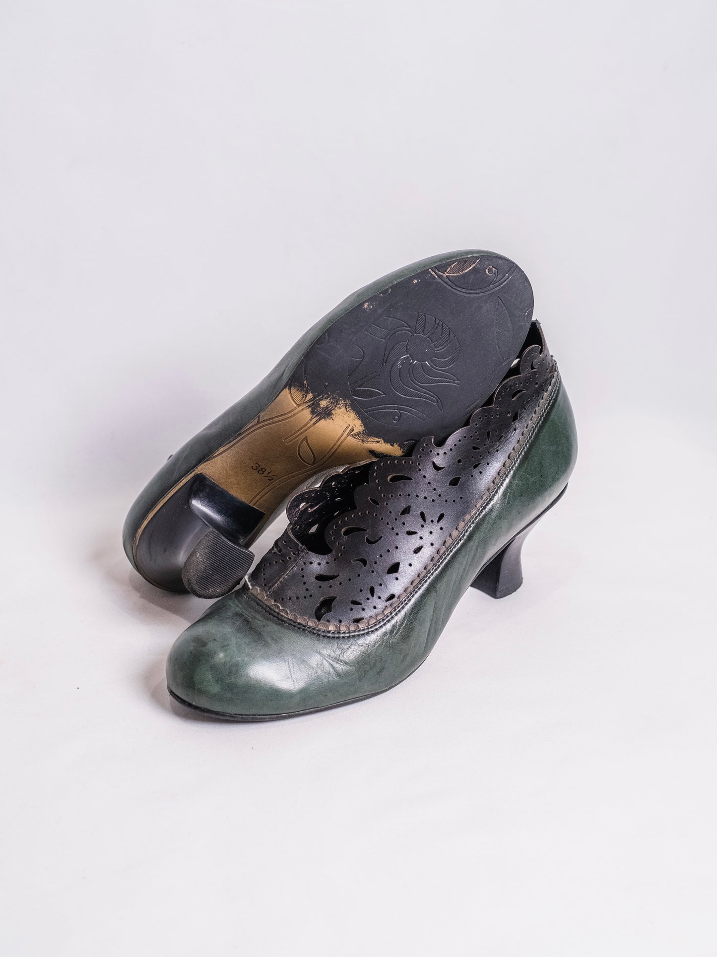 Vintage 1980s B.Z. Moda Victorian-Style Leather Heels | Women’s 8