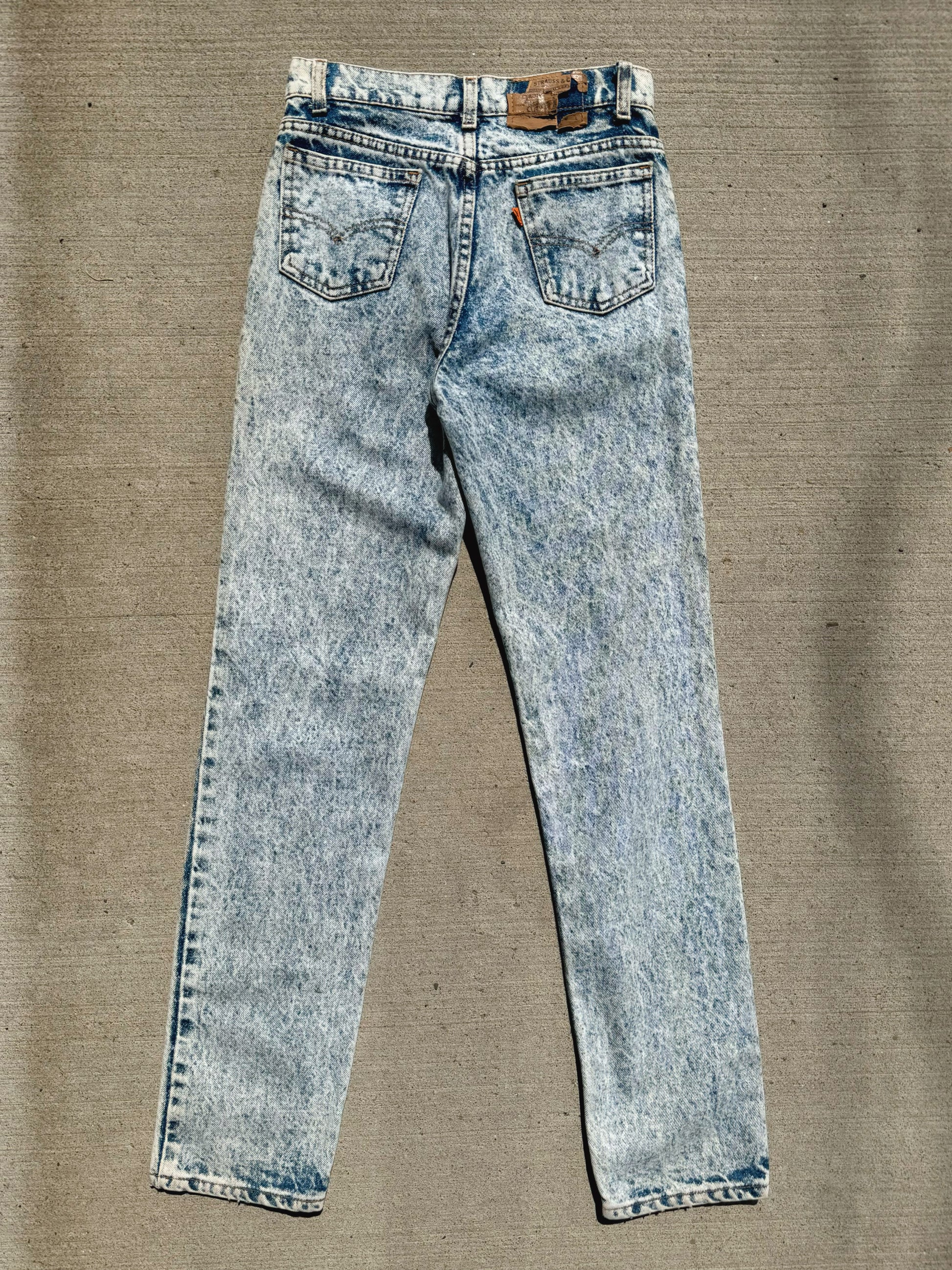 Vintage 1980s Levi’s Orange Tab Student Acid Wash Jeans Waist 26”