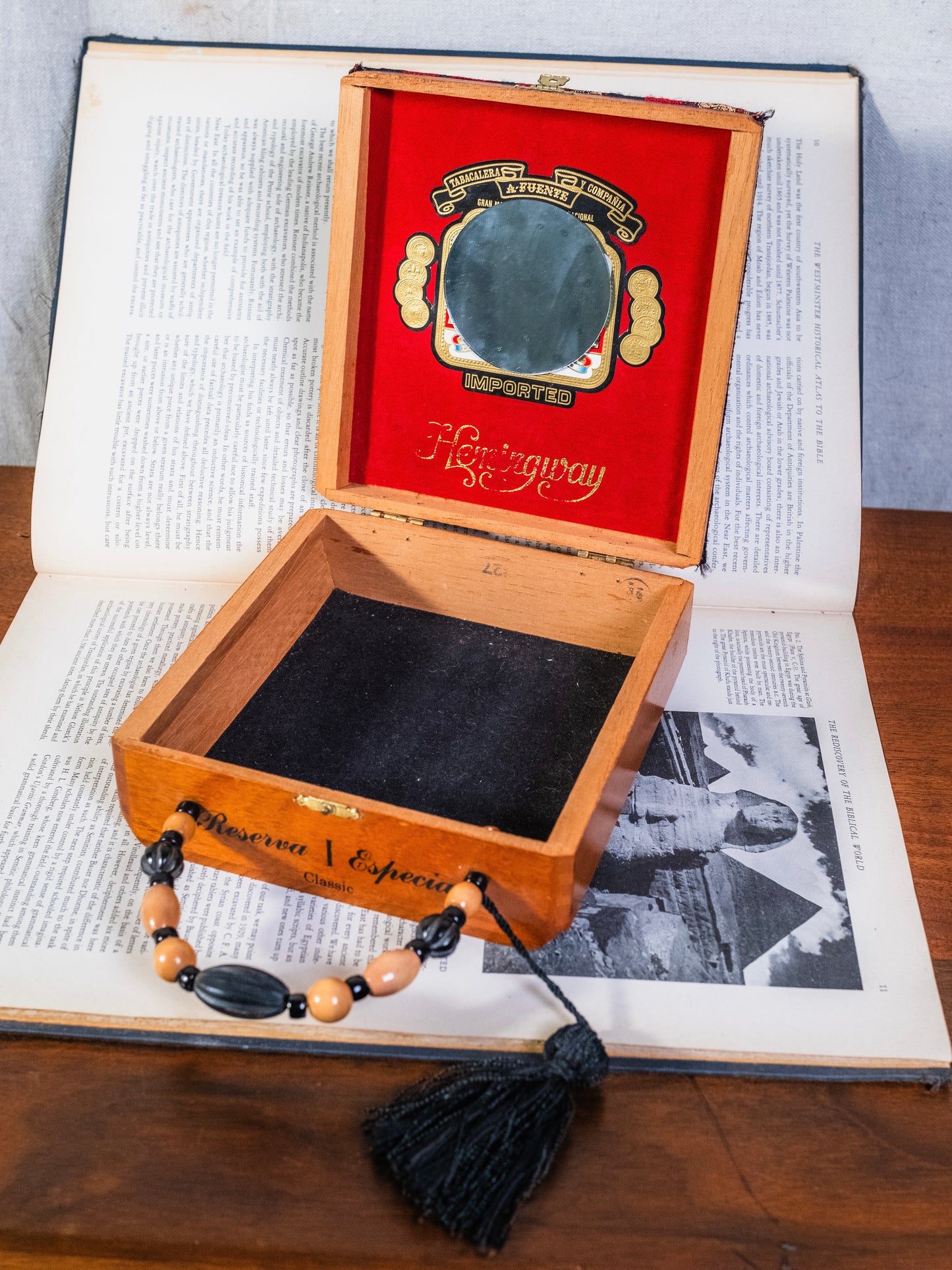 Vintage 1960s Handmade Cigar Box "Gatsby Party" Beaded Top Handle Purse