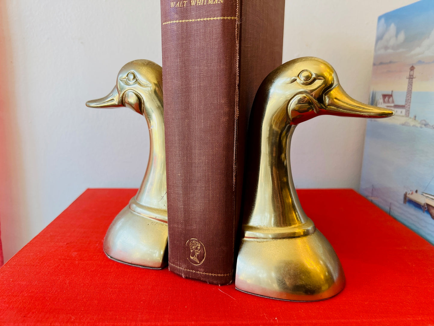 Vintage 1950s MCM Brass Duck Bookends | Set of Two