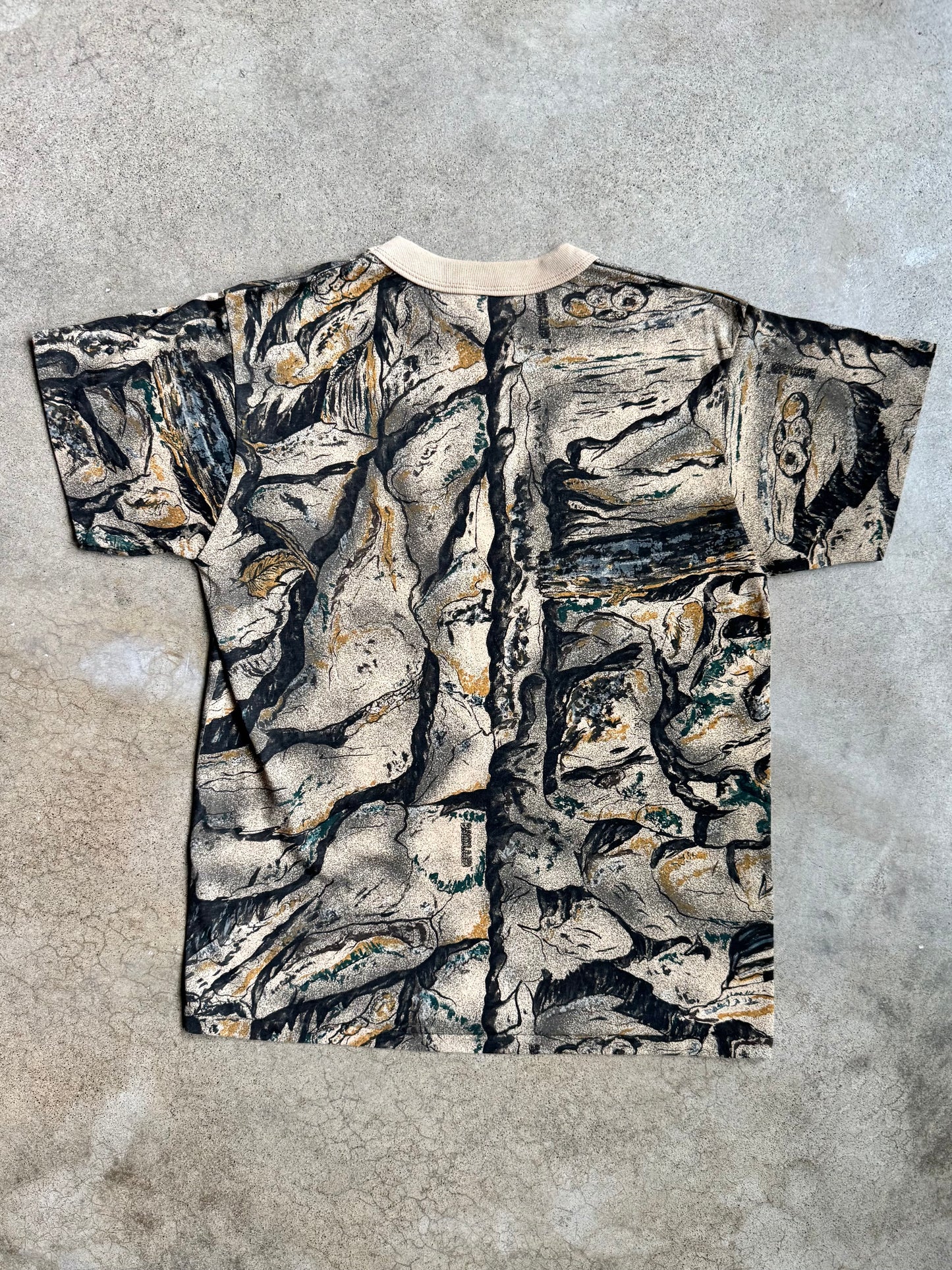 Vintage 1980s Backland Camo Pocket Tee | Medium