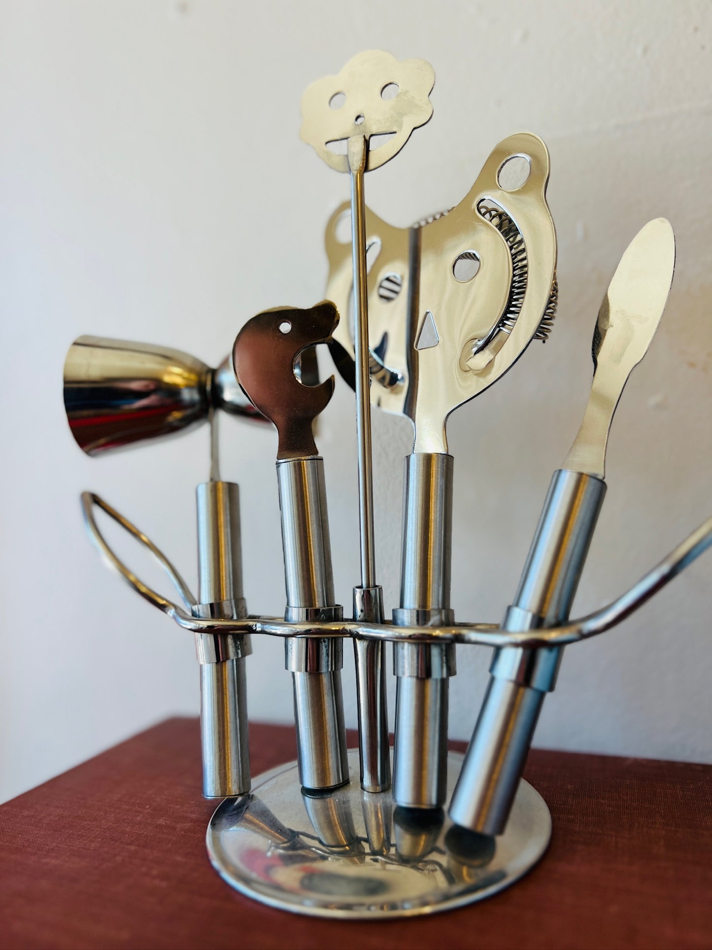 MCM Godinger Silver Art Co. Cocktail Bar Tool Set