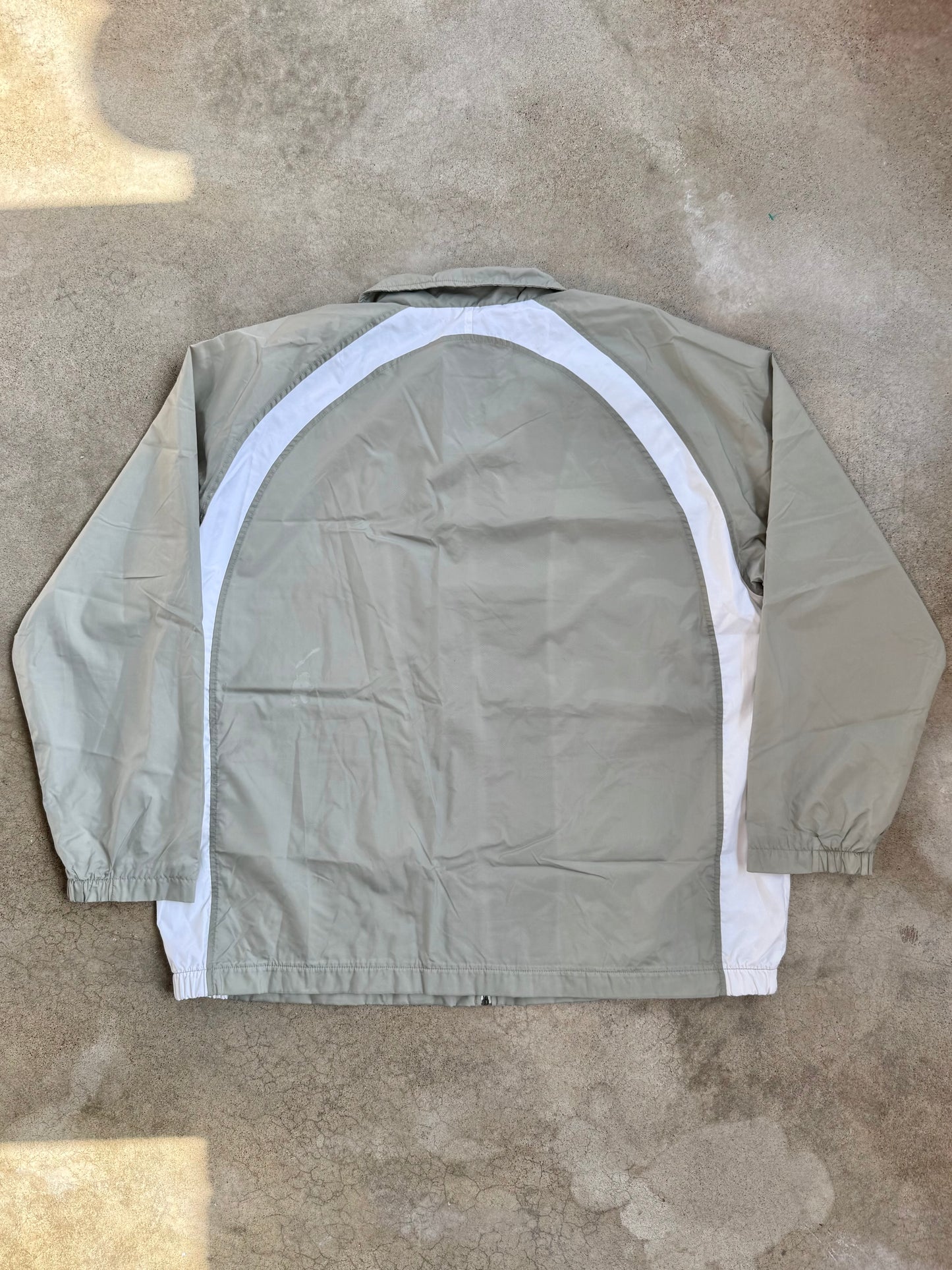 Vintage 1990s Nike Grey & White Zip-Up Windbreaker Jacket | XXL