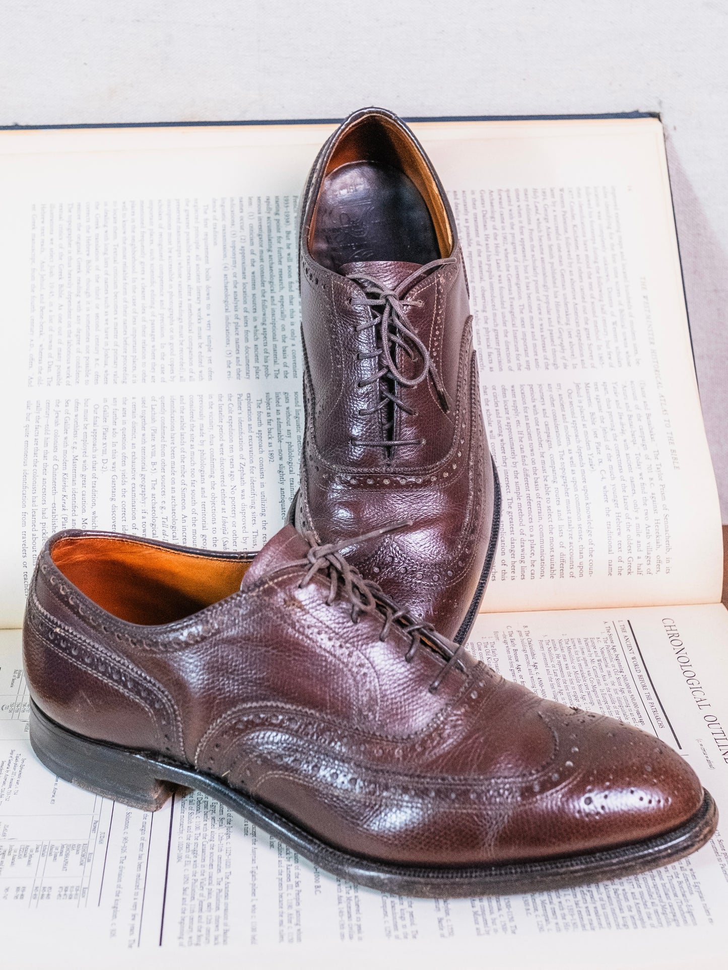 Vintage 1960s Johnston & Murphy Brown Leather Wingtip Oxford Shoes | Men’s 9